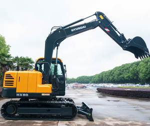 Nouvelle pelle sur chenilles hydraulique Hitachi HX80 de 7 tonnes, chargeuse-pelleteuse, excavatrice pour travaux de terrassement, modèle 2024, capacité de la benne de 0,32 m³, Hyundai - Product Image 2