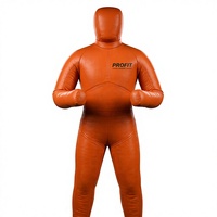 Profit Sport Orange PU Boxing Dummy avec remplissage de sable, sac de frappe durable pour entraînement adulte, taille réelle, grappling 25KG