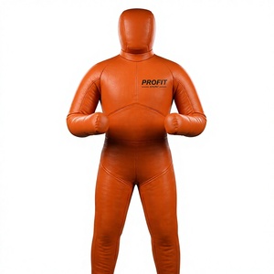 Muñeco de Boxeo Profesional Naranja de PU con Relleno de Esponja, Saco de Boxeo Resistente para Entrenamiento de Adultos, Muñeco de Grappling de Tamaño Completo - Product Image 1