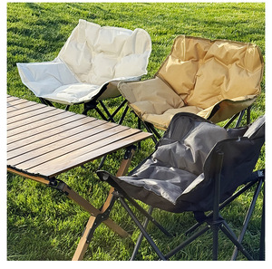 Chaise de <span class=keywords><strong>camping</strong></span> tout-terrain sécurisée en tissu Oxford haute densité, pieds antidérapants, pliable pour un placement sur terrain incliné - Product Image 3