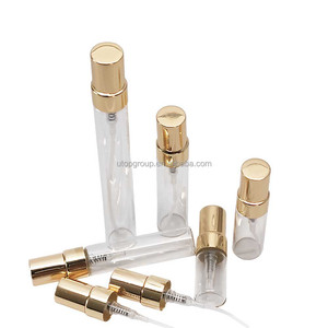 2025 Sản phẩm mới Mini Refillable Nước hoa gốc lỏng pha chế chai Xịt Thủy Tinh chai thu nhỏ với nắp vàng - Product Image 5