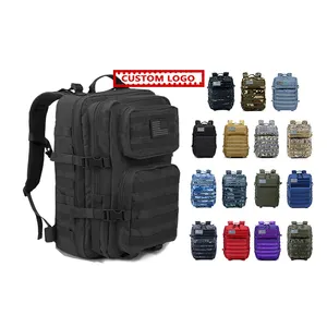 Low Moq Free Sample Customized LOGO Waterproof Black Tatica Mochila Backpack 25L45 L Oxford Tactical Gym Fitness Sports Backpack