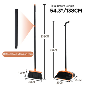 OKKiHOME - Combo de Escoba y Recogedor que Ahorra Espacio, con Diseño Plegable para un Almacenamiento Compacto en Armarios o Cuartos de Servicio - Product Image 2