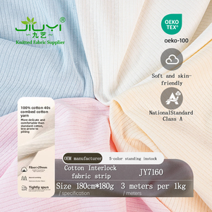 Hot Bán 190G Gân Bông Lông Cừu Hai Mặt Jersey Interlock Trẻ Sơ Sinh Romper Jumpsuit Loungewear Lớp Một 100% Bông Vải - Product Image 1