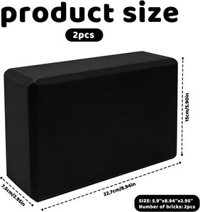 2PCS <b>Foam</b> EVA Yoga <b>Blocks</b> Lightweight Non Slip Supportive <b>Foam</b> Yoga Bricks Fitness Accessories for Yoga Pilates Stretching - Product Image 4