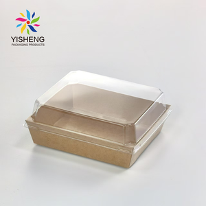 Cajas de postres Cajas cuadradas de charcutería con tapas de plástico transparente Caja de papel Kraft para tarta de queso Sándwich <span class=keywords><strong>Hamburguesas</strong></span> Pan <span class=keywords><strong>Donuts</strong></span> - Product Image 3