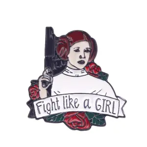 Star-Wars brooch metal girl badge fight like a girl Brooch enamel lapel pins backpack accessories