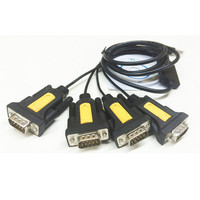 Cable convertidor USB a 4 puertos DB9 RS232 con chaqueta de PVC 12 meses de garantía para uso en computadora