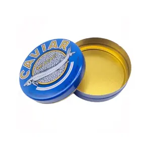 Custom Logo 250G Airtight Food Grade Metal Round Can 10g 30g 50g 100g 250g Empty Caviar Tins