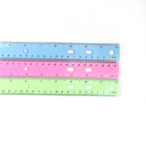 Regla Transparente Ecológica para Oficina, 3 Colores, Herramientas de Medición, Juego de Reglas Rectas de Plástico de 12 Pulgadas para Promoción - Product Image 6