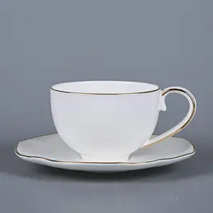 PITO HoReCa bone china custom logo white catering porcelain ceramics espresso coffee cup with saucer