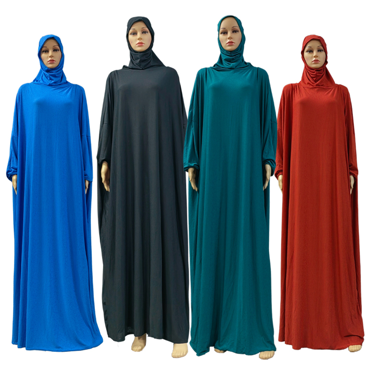 Ukuran bebas pakaian Muslim Islam gaun doa Kaftan Doris sederhana jubah Turki Kaftan longgar Maxi Hijab gaun wanita Abaya Dubai