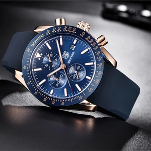 Montre BENYAR 5140 pour homme, marque haut de gamme, chronographe, bracelet en caoutchouc, étanche, sport, montre originale pour homme - Product Image 5