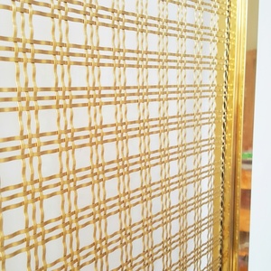 Decorative Mesh Multifunctional movable partition wall, Frame Design Metal Mesh Kitchen partition with track