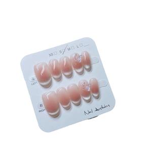 [270] Faux ongles à presser faits main, finition œil de chat, sourire français, blush, vente en gros - Product Image 5