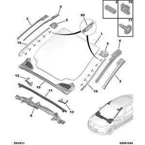 Ensemble de moulures latérales de pare-brise avant 8120AK 8120AJ pour <span class=keywords><strong>Peugeot</strong></span> <span class=keywords><strong>308</strong></span> 408 2010-2014 - Product Image 6