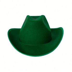 Sombreros de Vaquero Unisex de Alta Calidad para Adultos, Color Verde, 100% Poliéster, Estilo Europeo Americano, para las Cuatro Estaciones - Product Image 1