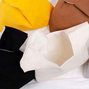 Bolsa de Mano de Lona de Algodón con Nudo en la Muñeca, Estilo Japonés, Ecológica, Reutilizable, de Tela, Personalizable, en Blanco, en Oferta - Product Image 5