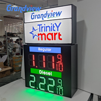 Letrero LED de Precio para Gasolinera de 18 Pulgadas, 5 Dígitos, 7 Segmentos, Color Verde, TIPO REGULAR