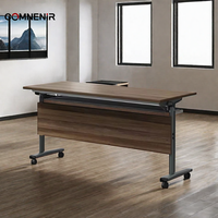 Table pliable mobile de roues de bureau d'ordinateur en bois réglable pour la formation en classe de l'école d'étude de bureau des étudiants