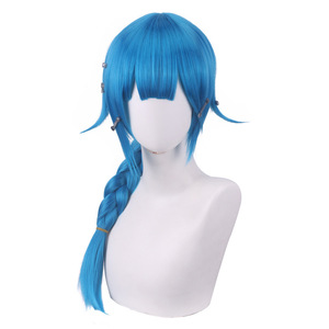 Parrucca Cosplay di Alta Qualità Ainizi Blu Lago a Treccia Singola per Adolescenti, Jinx da Arcane: League of Legends - Product Image 2