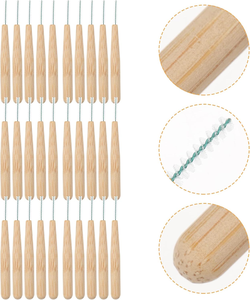 Spazzola interdentale in bambù naturale Anti-scivolo Design facile da usare DuPont Nylon resistente all'usura per adulti filo in acciaio inossidabile - Product Image 4