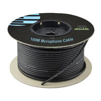 24AWG Hi-End Mic XLR Cable equilibrado AL Foil + Trenza Doble escudo Conductor de cobre puro PVC Bajo ruido 100M Cada paquete