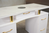 Table de manucure moderne en plastique pour salon et chambre à coucher, blanche, portable, durable, écologique