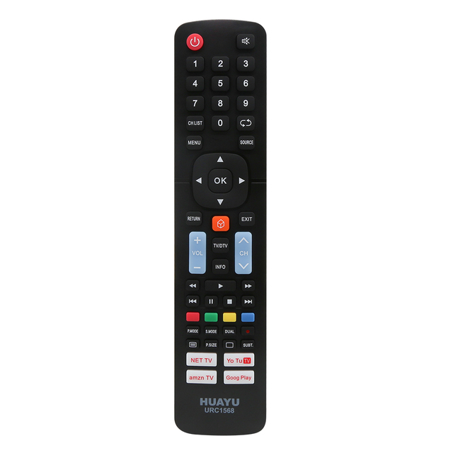 HUAYU URC1568 Fixed Code 5 in 1 Universal Smart TV Remote Control with 53 Buttons for ///Panasonic/Samsung TVs