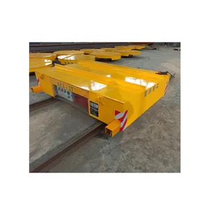 Hydraulic Lifting Rail Transfer Cart Customized Tow Cable Electric Flat Cart Industrial Transfer Bogie