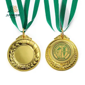 Penjualan Terbaik Logo Kustom 3D Pencetakan Stiker Sublimasi 2D Medali dan Pita Logam Kosong untuk Sublimasi