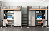 Collège Adulte Dortoir Queen Size Bonne Qualité Loft Lit Auberge Adulte En Métal Lits Superposés Avec Escaliers