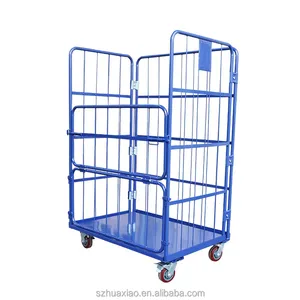 Chariot à cage logistique de stockage mobile de conteneur de roulement de chariot de FoldingTransport à vendre