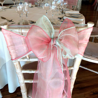 Housse de chaise en spandex avec nœud en organza, housse de chaise extensible avec nœud papillon pour la décoration de mariage, de banquet et d'événements