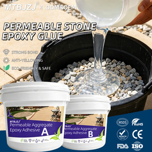Système de pavage en résine agglomérée en gros, résistant aux UV, avec galets liés à l'époxy pour la rénovation des allées résidentielles - Product Image 1