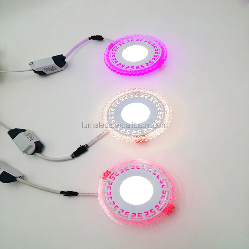 Two color changeable 6+3w recessive led panel light