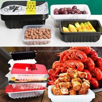 Semi-automatique Lunch-Box Tofu Plaque Film Thermoscellage machine Plateau Scellant Fast Food Conteneur