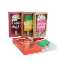 Chaussettes fantaisie pour femmes au design unique, motif bâtonnets glacés colorés, mignonnes et tendance, pour élites féminines
