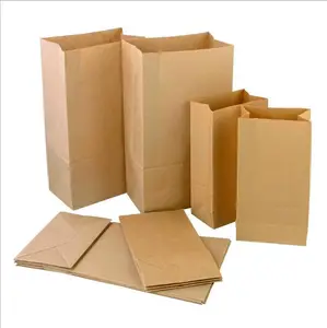 HDPK China supplier biodegradable brown kraft paper bag packaging takeaway gifts bag with handles customized accept
