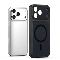 Coque arrière magnétique antichoc en cuir PU mince pour iPhone 18 Pro Max 17 Air 16 15 14 Plus avec support de charge sans fil