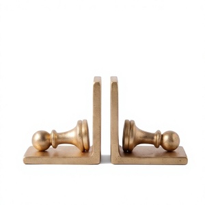 Paire d'entretoises décoratives dorées pour livres, élégantes supports métalliques pour livres, pour la maison, le bureau, la bibliothèque, décoration et présentation - Product Image 1
