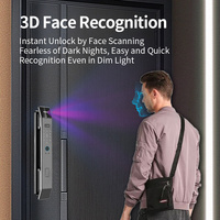 Serrure numérique électrique à reconnaissance faciale 3d Interphone vidéo Tuya Wifi Cerradura Inteligente Serrure de porte intelligente biométrique à empreinte digitale
