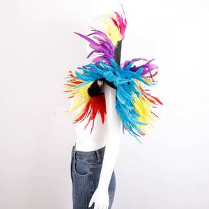Capa de Plumas de Pollo Neón Vibrante, Suave, para <span class=keywords><strong>Mujer</strong></span>, Accesorio para Cosplay, Fiesta, Boda, Carnaval, <span class=keywords><strong>Disfraz</strong></span> de Bailarina, Personalizable - Product Image 3