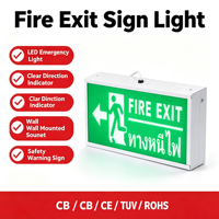 Luz de Dirección de Evacuación de Seguridad, Lámpara de Emergencia Grande de 450 mm para Montaje en Pared con Señal de SALIDA, Figura Pequeña Orientada a la Derecha y hacia Abajo