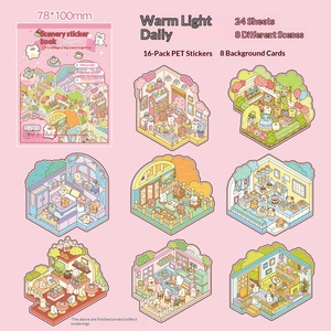Carnet <span class=keywords><strong>d</strong></span>'autocollants Série Vie Miniature : Adorables Dessins Animés DIY pour Mini-<span class=keywords><strong>Journal</strong></span> Étudiant - Product Image 6