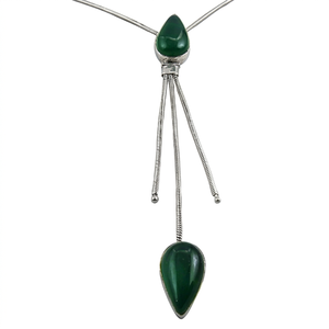 Collier pendentif Art Palace Impressive Fine en onyx vert avec accents argentés - Product Image 1