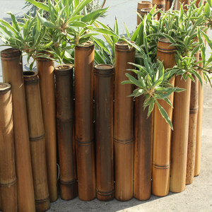 Recinzione <span class=keywords><strong>in</strong></span> Bambù Carbonizzato Anticorrosione, Stile Giapponese per Giardino e Cortile, Basso Divisorio per Orto e Aiuole - Product Image 1