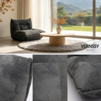 Sofá Puff Moderno Minimalista Tapizado y Acolchado, Comprimido al Vacío, Relleno de Esponja, Sin Brazos, de Una Plaza, para Sala de Estar