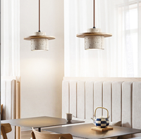 Wabi Sabi jaune salle à manger lustre E27 Droplight éclairage cylindrique pierre suspension lampe pour hôtel maison chez l'habitant décor Bar