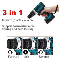 Perceuse à percussion sans fil 21V, tournevis électrique, 10mm max, option OEM, batterie lithium-ion d'origine (batterie de rechange incluse)